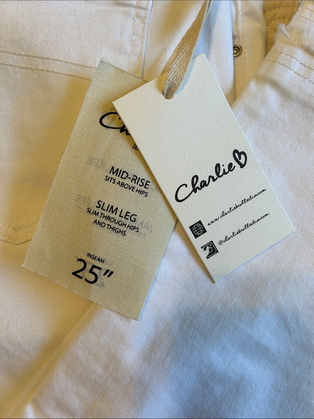 Charlie B White Crop Denim - Picture 2 of 8